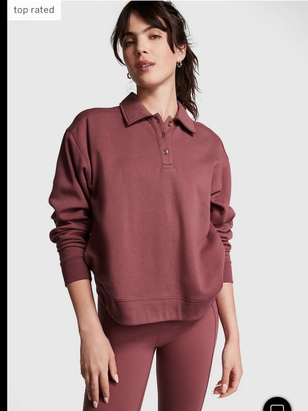 PINK Fleece Polo Sweater
